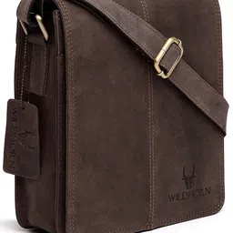 wildhorn Genuine Leather Sling Bag for Men | Minimalist, Spacious & Durable | Flap Closure | Adjustable Strap | 1-Year Warranty image 1