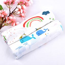 mom's home Moms Home Organic Cotton Baby Muslin Swaddle Unicorn & Whale Print Pack of 2 - Multicolor-picture-32