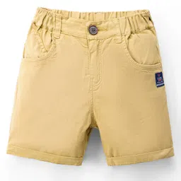Olio Kids Cotton Woven Above Knee Length Solid Color Short - Khaki-picture-19