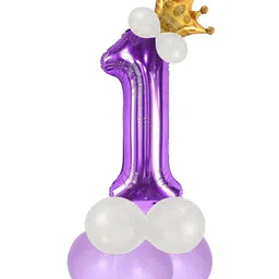 decor mantra Décor Mantra 32 Inch Number Foil Balloon 1 For birthday Decorations Items Kit Set-Purple Color-Pack of 14-picture-31