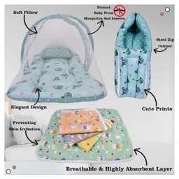 Babytoons New Born Baby Bedding Set Combo Permium Sleeping Essential Items for Unisex Babies (Green, 0-12 Months) image 2