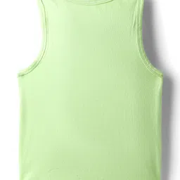 Babyoye 100% Cotton Knit Sleeveless Vests With Stripes & Animal Print Pack of 3 - Light Green & Peach image 5