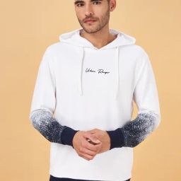 Urban Ranger by Pantaloons White Cotton Regular Fit Printed Hooded Sweatshirt-picture-16
