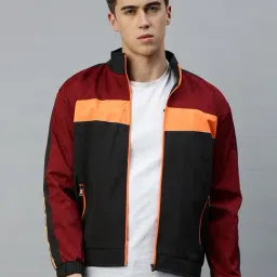 VOXATI Black Regular Fit High Neck Jacket-image-13