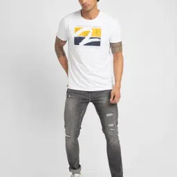 Spykar Charcoal Slim Fit Low Rise Distressed Jeans image 5