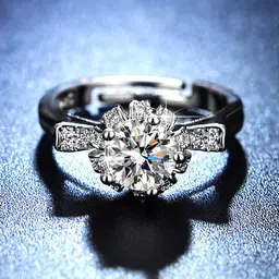 Designs & You Silver-Plated American Diamond Studded Finger Ring image 4
