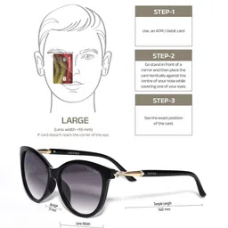 Espee Women Black Cateye Sunglasses with Grey UV Protected Lens ESS1021C1SG image 3