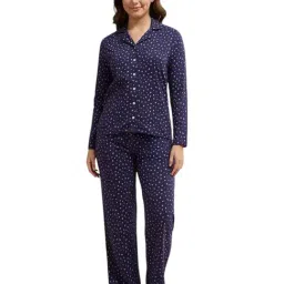 Amante Navy Cotton Printed Nightsuit-picture-18