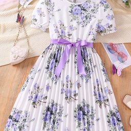 Miss & Chief Girls Floral Print Fit & Flare Maxi Dress-picture-45