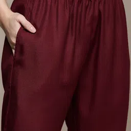 Anouk Women Floral Embroidered Regular Pure Cotton Kurta with Trousers image 3