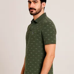 SANDPIPER Men Printed Polo Collar Pockets T-shirt image 5