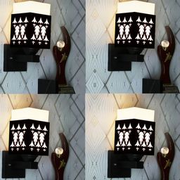 Gojeeva Black Wood Square Wall Lamps-picture-45
