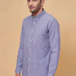 Peregrine by Pantaloons Purple Cotton Slim Fit Checks Shirt-picture-27