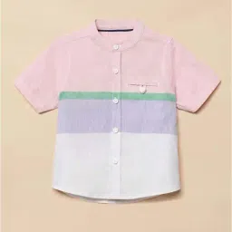 Mothercare Kids Multicolor Cotton Color Block Shirt-image-91