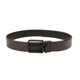 TOMMY HILFIGER Brown & Black Voborg Logo Leather Reversible Belt image 2