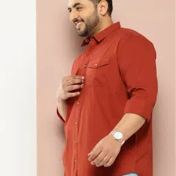 Thomas Scott Rust Cotton Regular Fit Shirt image 3