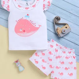 Toonyport Girls Printed Round Neck Pure Cotton T-Shirt With Shorts-image-49