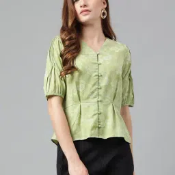 Latin Quarters Green Printed Top-image-89