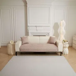 HOMETHREADS Beige & Peach-Coloured Printed Sofa Cover image 2