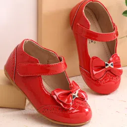 Cute Walk by Babyhug Ballerina with Bow Applique & Velcro Closure -Red-picture-21