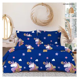 AAZEEM Microfibre Double Fitted Bedsheet 100% Microfibre Full Size Sheets Set, Soft & Comfy For Bedroom Thick Full Bed Sheets Set, Bedsheet & Pillowcases Sets, Machine wash- Multi-image-99