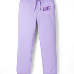 UCB Knit Full Length Track Pant With Text Print - Purple-image-95