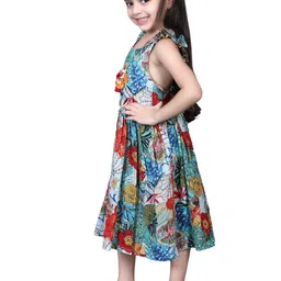 EthIndia Girls Printed Fit & Flare Dress image 3