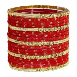 TRIOXY Red Glass Artificial Stones Bangle image 3