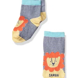 Elementary Anti Microbial Super Soft Ankle Length Organic Cotton Socks Farm Animals Print Pack Of 3 - Multicolor (Color May Vary) image 2