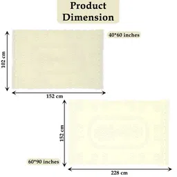 Kuber Industries Cream-Coloured 2 Pieces Printed Cotton Dining Cover & Center Table Cover image 2