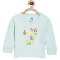 The Mom Store Cotton Knit Full Sleeves Born This Way Text Printed Night Suit Set - Multi Colour image 4