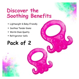 Adore Luscious Water Filled EVA Teethers- Pink Ocotpus -2 pack image 3