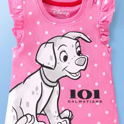 Babyoye Disney Cotton Frill Sleeves Tops With 101 Dalmatians Graphics Pack of 2 - Pink & White image 4