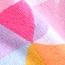 Babyhug Interlock Knit Full Sleeves Sleepsuit with Number Print - Pink image 4