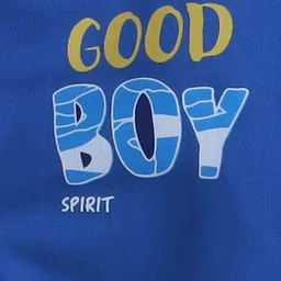 BUMZEE Fleece Knit Full Sleeves Text Printed Hooded Sweatjacket With Kangaroo Pockets - Yellow & Royal Blue image 4