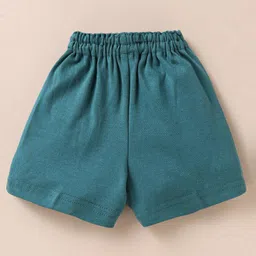 Zero Interlock Knit Half Sleeves Shorts Night Suit With Elephant Print - Cream & Mint Green image 5
