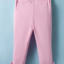 ToffyHouse Cotton Knit Full Sleeves Polka Dots Printed & Floral Embroidered Top With Headband & Leggings - White & Pink image 5