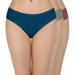 Amante Blue & Green Hipster Panties - Pack Of 3-image-83