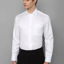 Luxure By Louis Philippe White Cotton Slim Fit Printed Shirt-picture-35