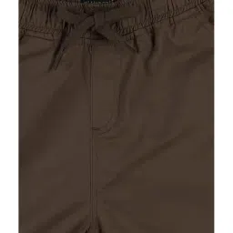 Kiddopanti Kids Dark Brown Solid Shorts image 3