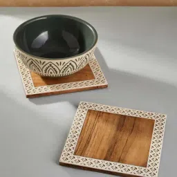 Fabindia Brown Wood Aavegh Cutwork Trivets - Set of 2-image-8