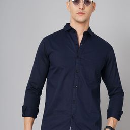 THE BEETEL HOUSE Men Standard Slim Fit Spread Collar Solid Cotton Casual Shirt-picture-20