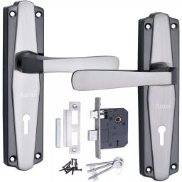 Atom Iron Silver Door Handle Lock Set, 608_K.Y-B.S-picture-18