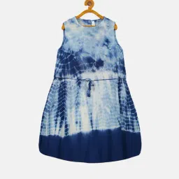 Kiddopanti Kids Blue & White Printed Dress-picture-26