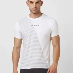 V Dot White Cotton Slim Fit Printed T-Shirt-picture-21