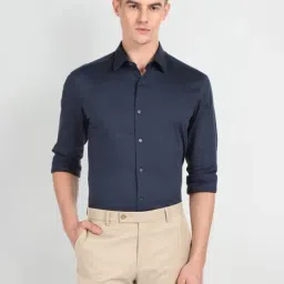 arrow new york Arrow Newyork Blue Cotton Slim Fit Shirt-picture-11