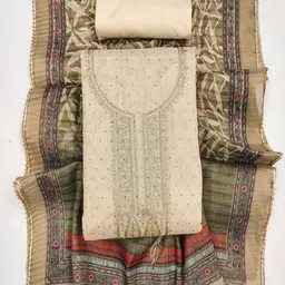 TAVAS Embroidered Sequinned Unstitched Dress Material image 5