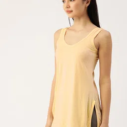 Lady Lyka Women Cream-Coloured Solid Longline Camisole image 4