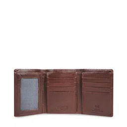 CALFNERO Men Brown Solid RFID Protected Genuine Leather Three Fold Wallet image 3