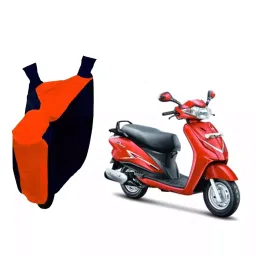 Auto Pearl Waterproof Two Wheeler Cover For Hero Duet (Orange & Blue)-image-91